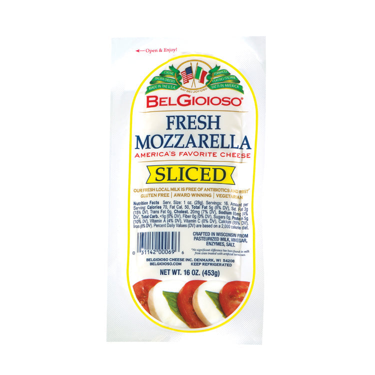 Belgioioso Mozzarella Sliced 16 oz