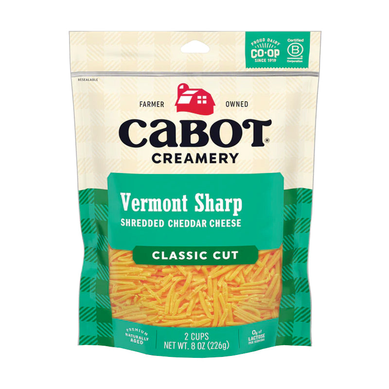 Cabot Sharp Yellow Cheddar Shred 8 oz