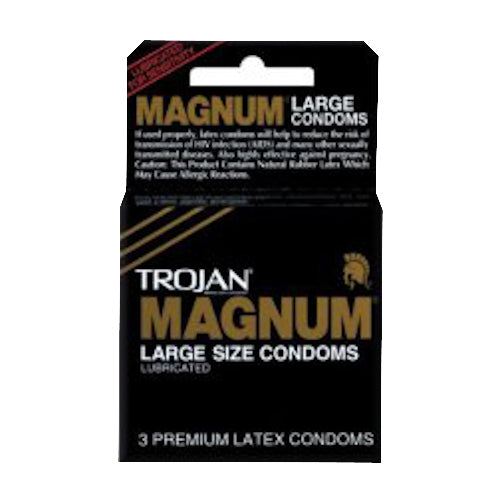 Trojan 3-Pk Magnum Lubricated (Black) 6-3 pk