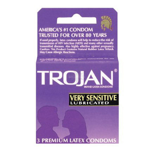 Trojan 3-Pk Her Pleasure Sensa (Purple) 6-3 pk