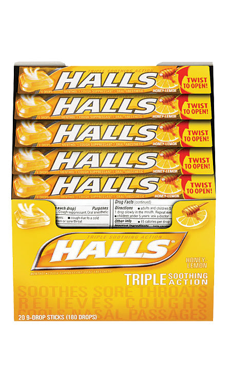 Halls Base Stk Honey Lemon 9 pc