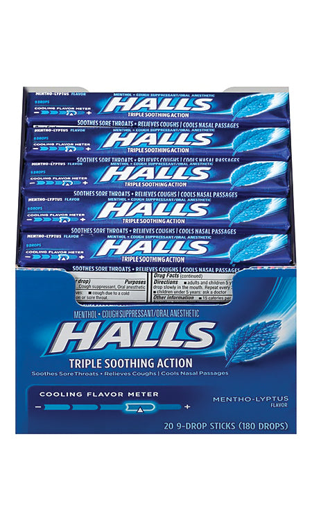 Halls Base Stk Menthol Lyptus 9 pc