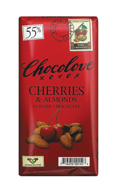 Chocolove Cherries Almonds In Dark 3.2 oz