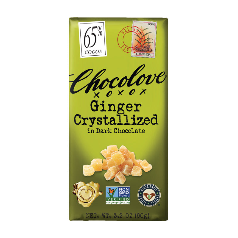 Chocolove Ginger Crystallized In Dark Choco 3.2 oz
