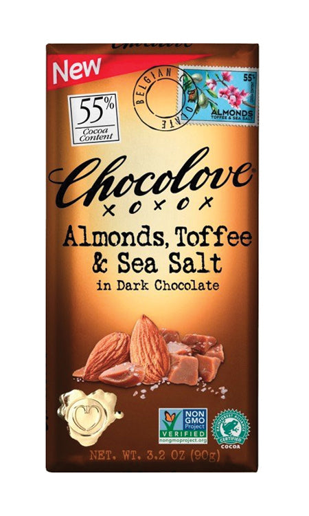 Chocolove Alm Toffee Sea Salt Dark 55% 3.2 oz