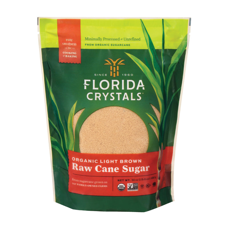 Fl Crytl Raw Cane Sugar - Org. Lt Brwn 24 oz
