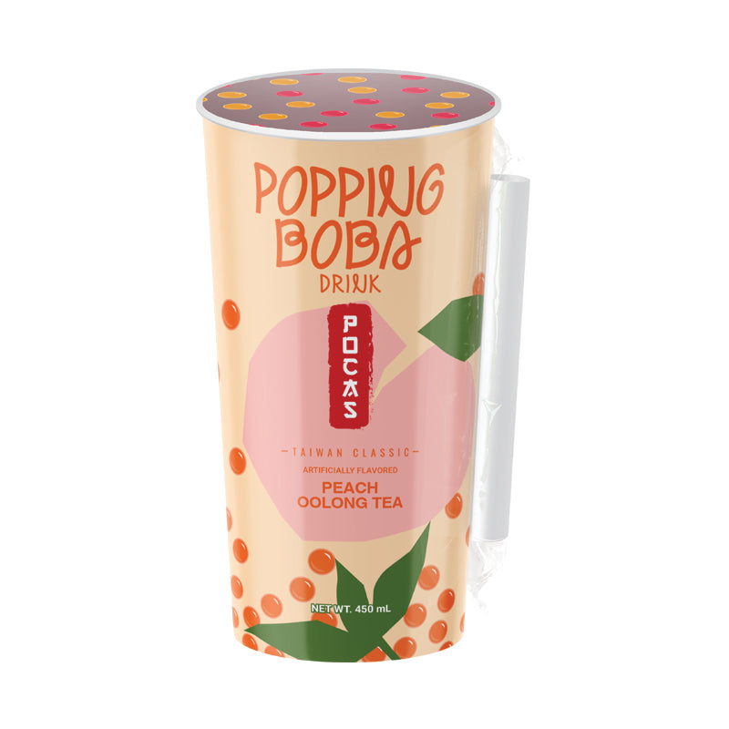 Pocas Popping Boba - Peach Oolong Tea 13.8 oz