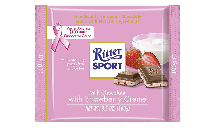 Ritter Milk Choco W/ Straw Creme 3.5 oz